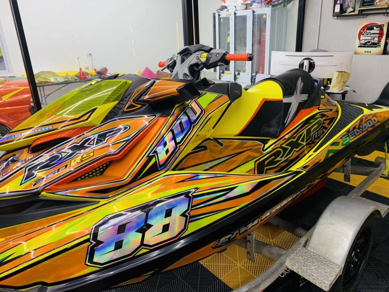 Jet ski ready for action on water