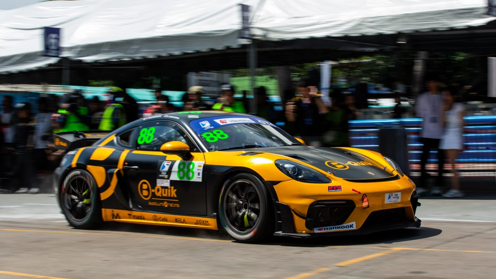 Porsche sports car parked elegantly