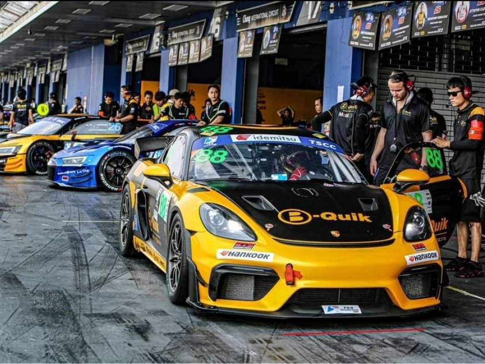 Porsche sports car in motion